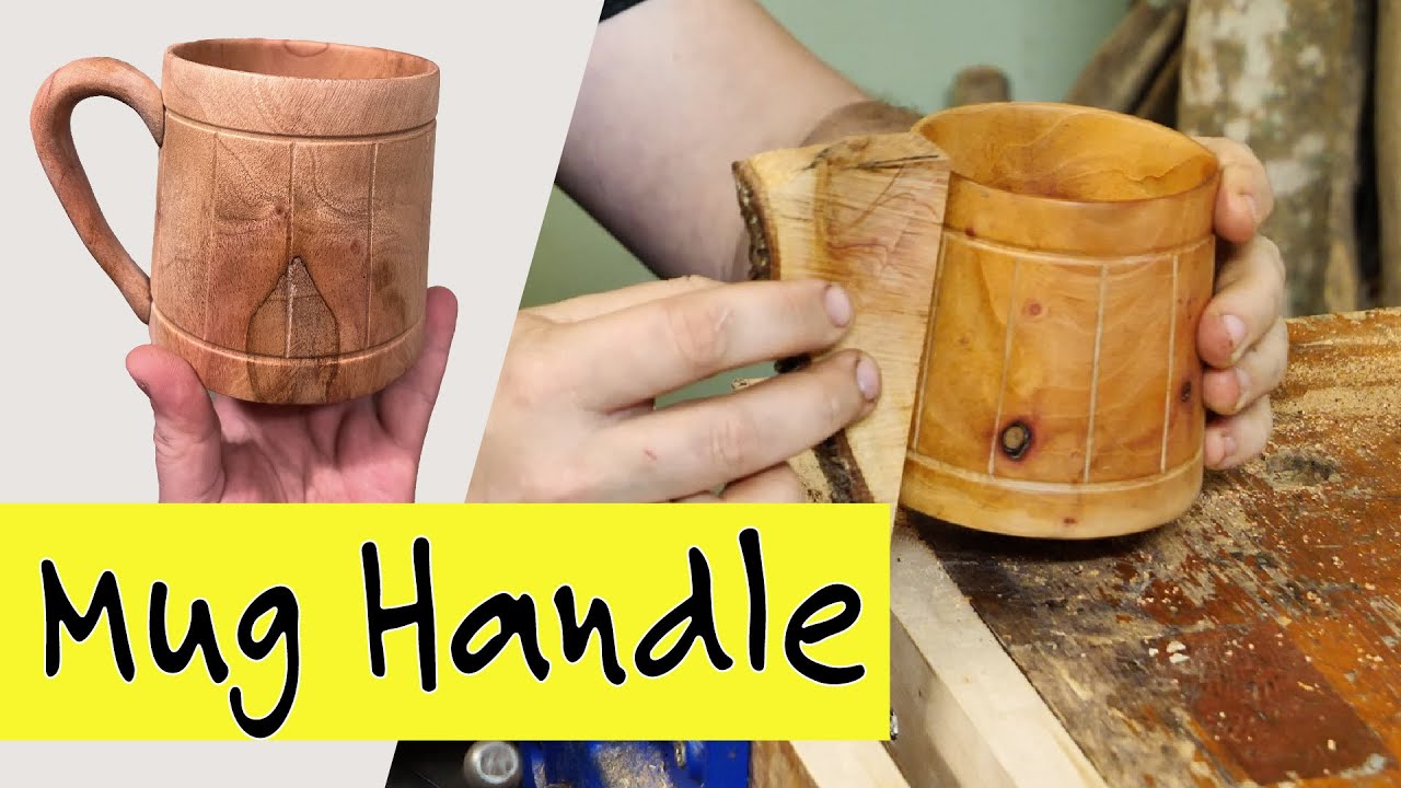 Upgrading a Turned Beer Mug with a Hand Carved Handle | A Beginner Making a Thing