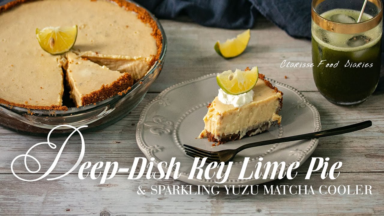 D is for Deep-Dish Key Lime Pie + Sparkling Yuzu Matcha Tea