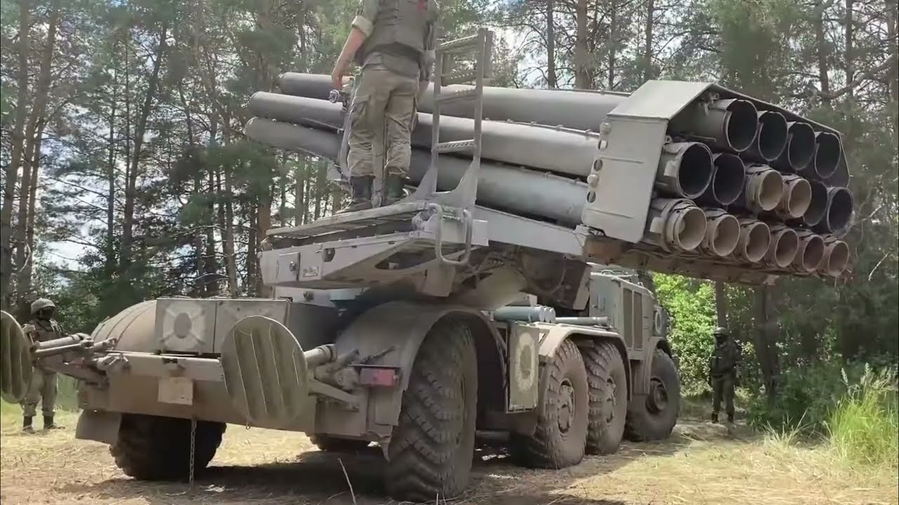 BM-27 Uragan 220 mm Russian Army Dual Launch Rocket System (MLRS)