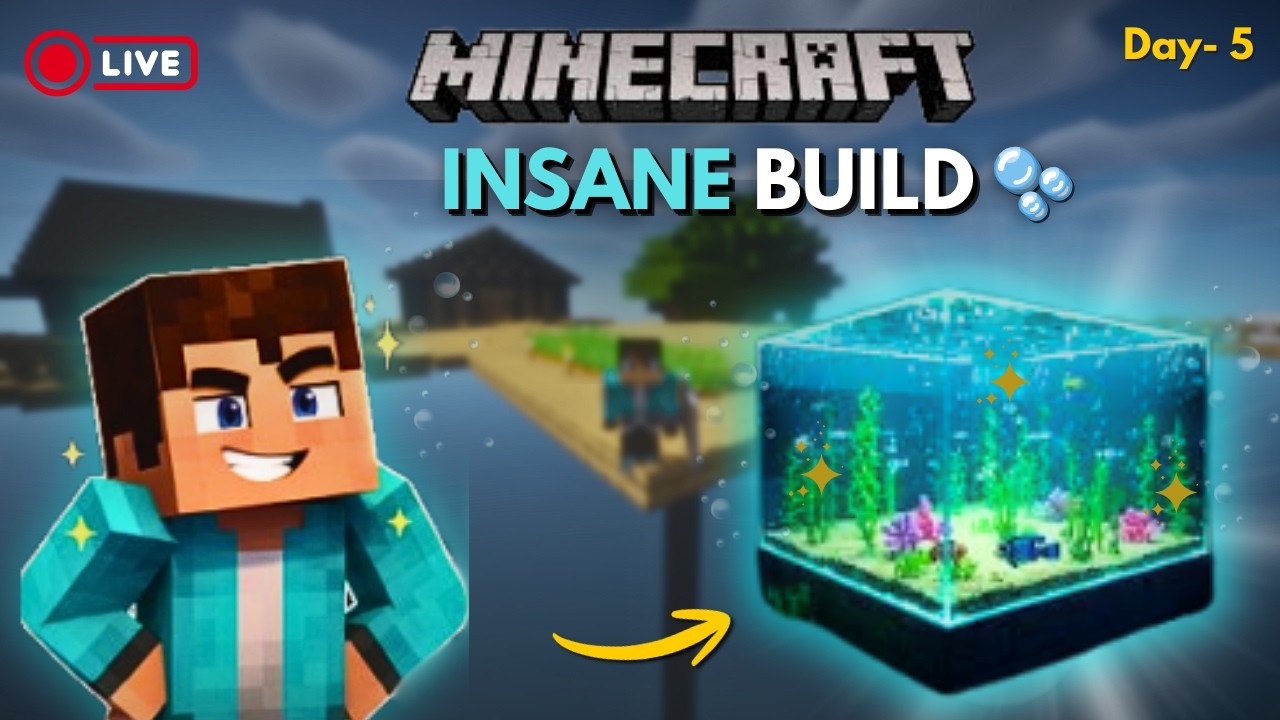 INSANE Aquarium Build in Minecraft Survival 😱 | Day 5 LIVE