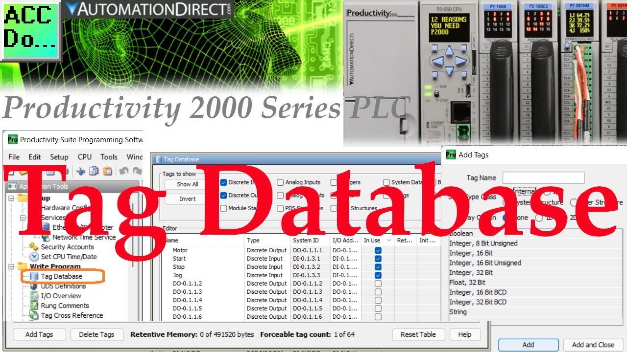 Productivity 2000 Series PLC Tag Database