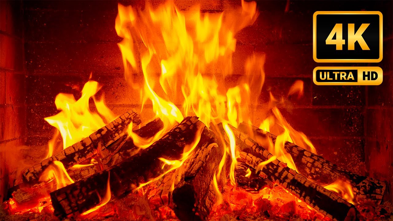 Cheerful New Year Music & Fireplace Ambience 🔥 Crackling Logs & Best Jazz Playlist | 4K 10 Hours