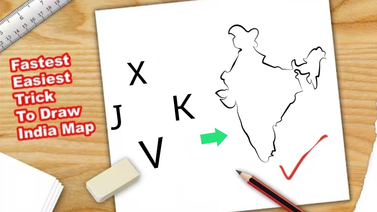How to draw India map easy trick | Class 10th geography digram easy trick | #india #boardexam2026