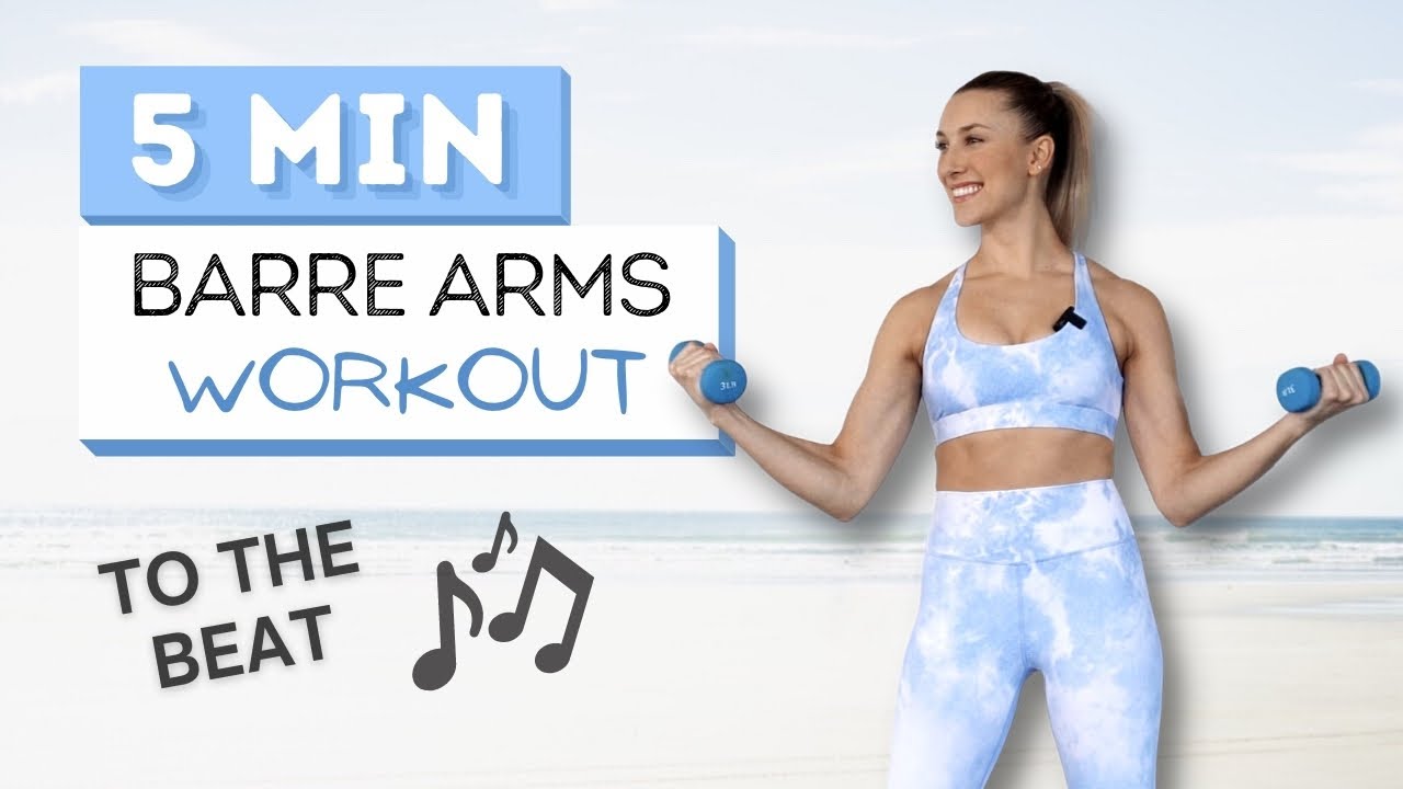 5 min BARRE ARMS WORKOUT to the Beat ♫ | Toned Arms | Light Dumbbells