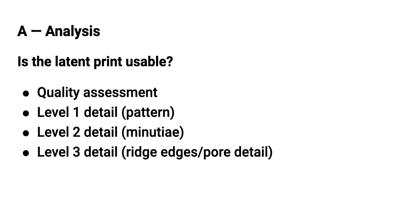 Fingerprint Forensics ACE-V Methodology