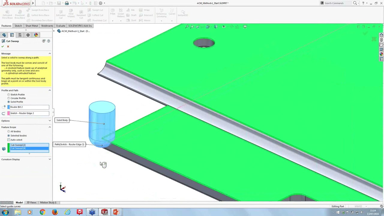 Como modelar acm no solidworks