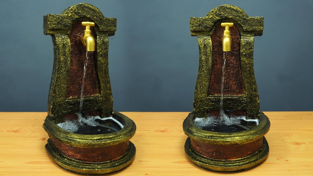Easy & Simple Home Made Antique Water Fountain | DIY Awesome Indoor  Water Fountain  Using Cement