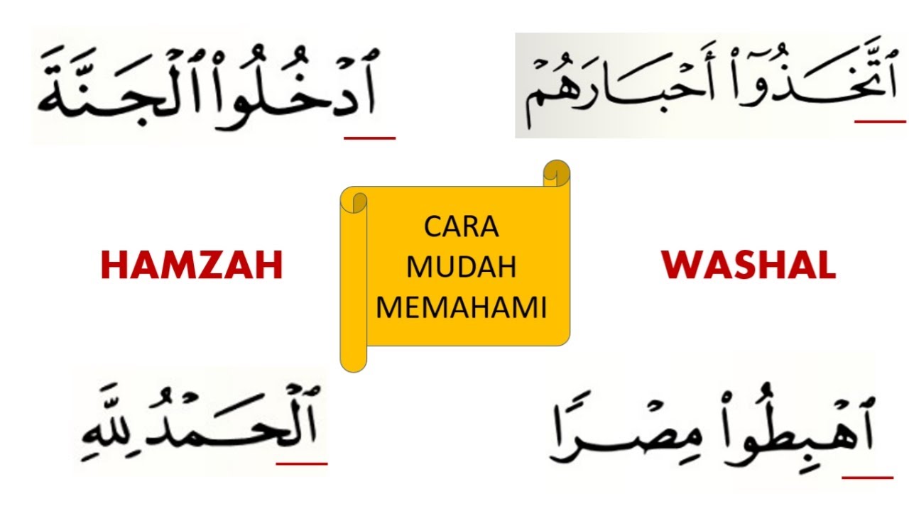 CARA MUDAH MEMBACA HAMZAH WASHAL | HAMZAH WASHAL DI AWAL AYAT DAN DI TENGAH AYAT