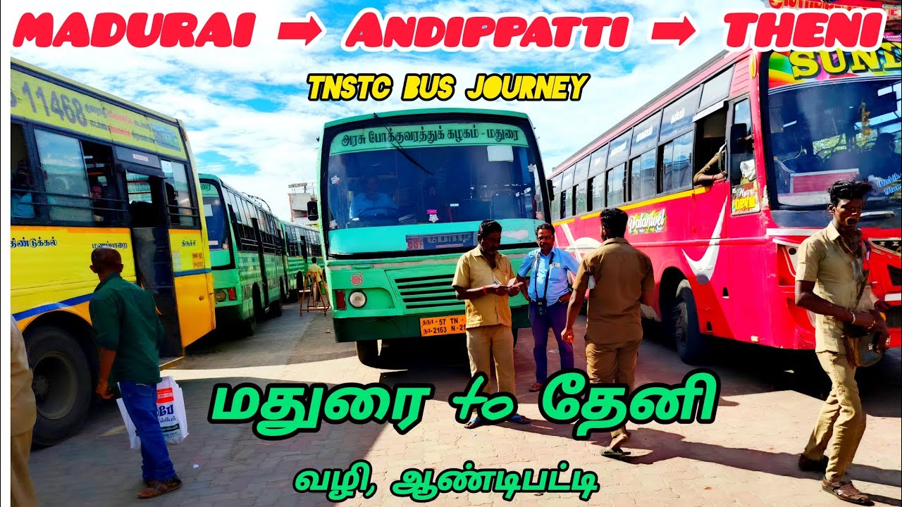 மதுரை to தேனி பேருந்து பயணம் | MADURAI TO THENI TNSTC BUS JOURNEY | VIA USILAMPATTI, ANDIPPATTI..!!