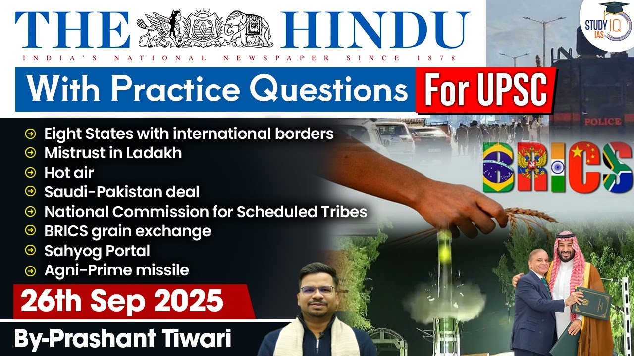 The Hindu Analysis | 26th September 2025 | The Hindu News Paper Today With Practice Questions