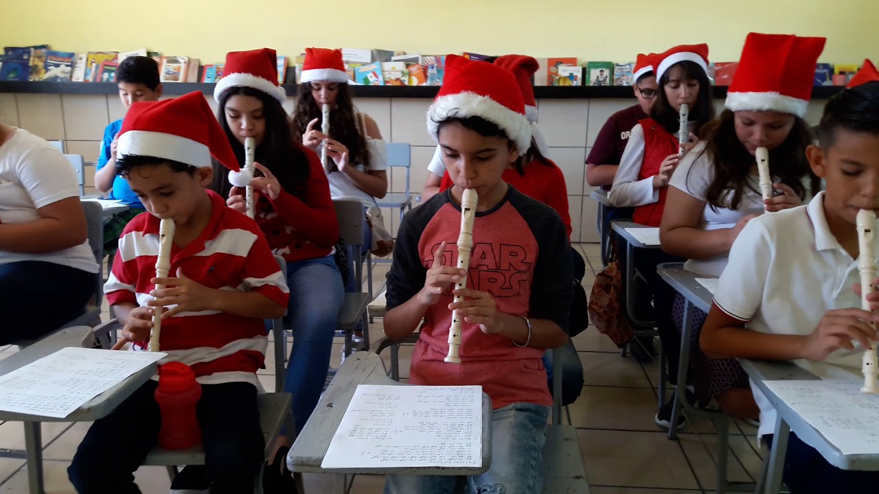 Jingle bells en flauta dulce con notas.