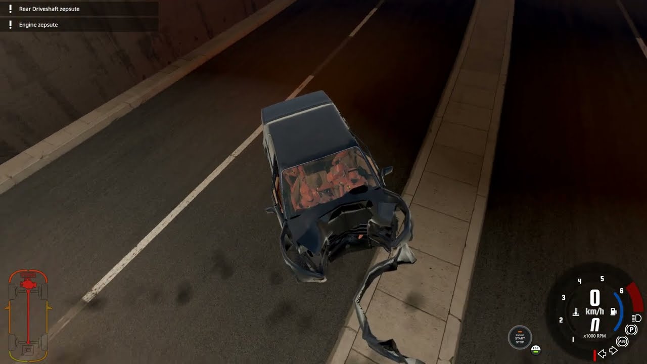 BeamNg Drive Princess Diana accident Paris 97'.Simulation crash.