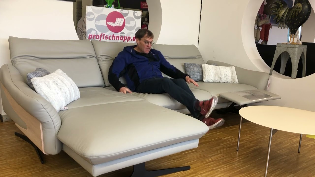 Himolla 1059 Promotion Wohnkombi mit Sitztiefenverst und F&uuml;ssst&uuml;tze in Leder Longlife Rustika silber