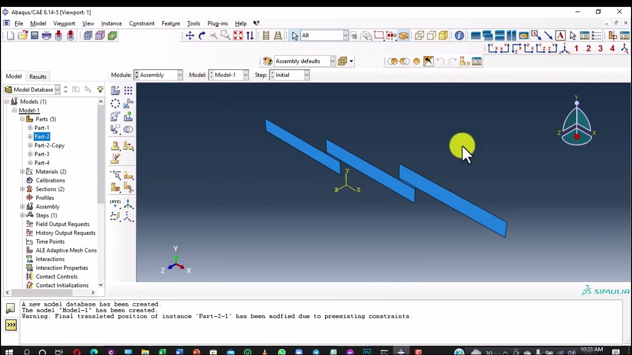 Double adhesive lap joint by Using Abaqus CAE.