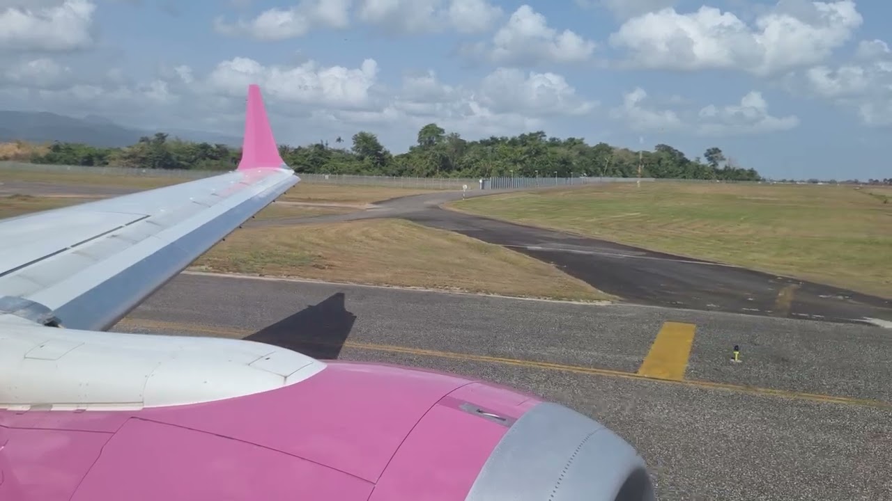 Caribbean Airlines Boeing 737 MAX 8 Pushback, Taxi & Takeoff at POS