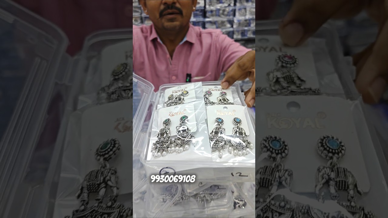 oxidised Earrings Wholesale Market Mumbai | Majeesa Bangles Mumbai #oxidisedearrings #bhuleshwar