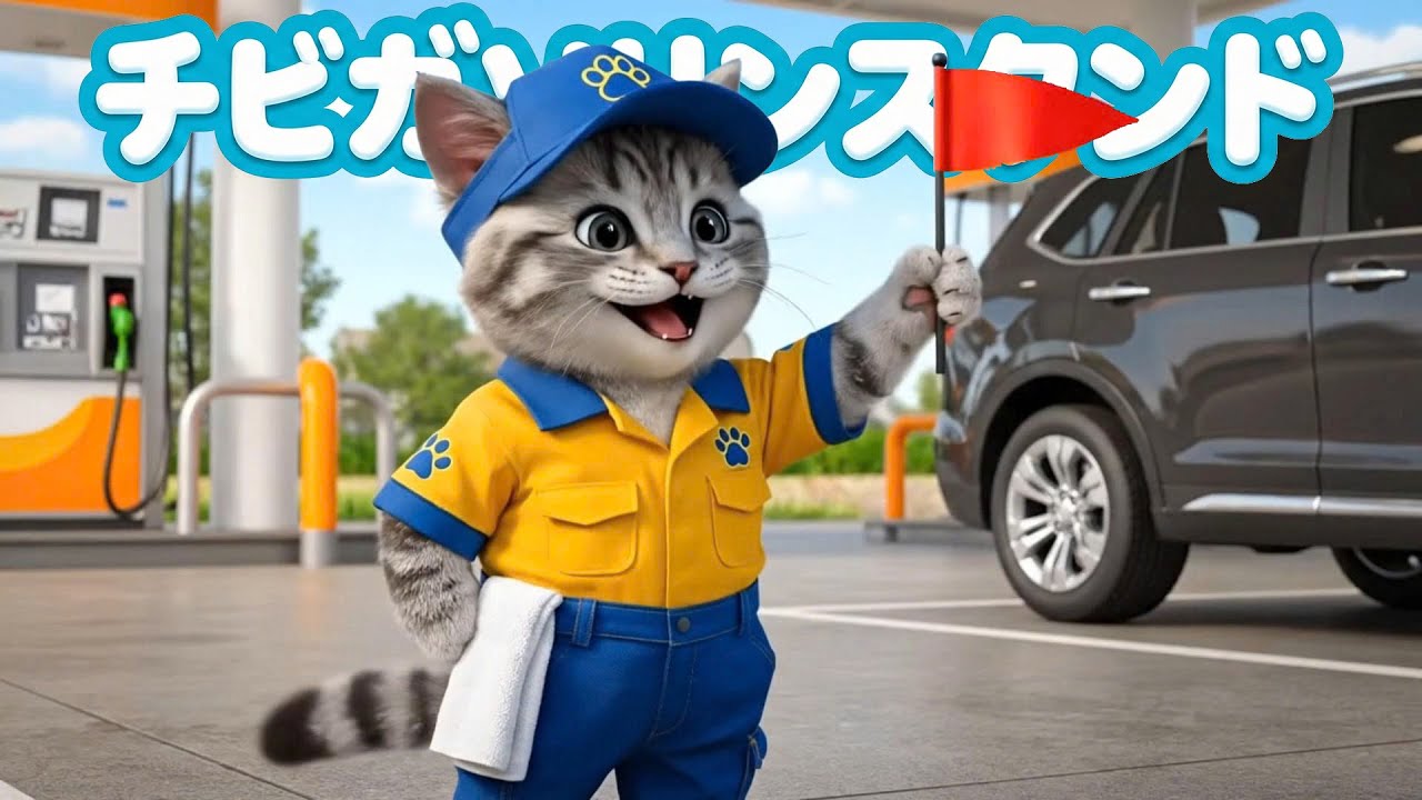 【ちび猫の日常】ガソリンスタンドでアルバイトを始めたちび猫の一日を見てみましょう。