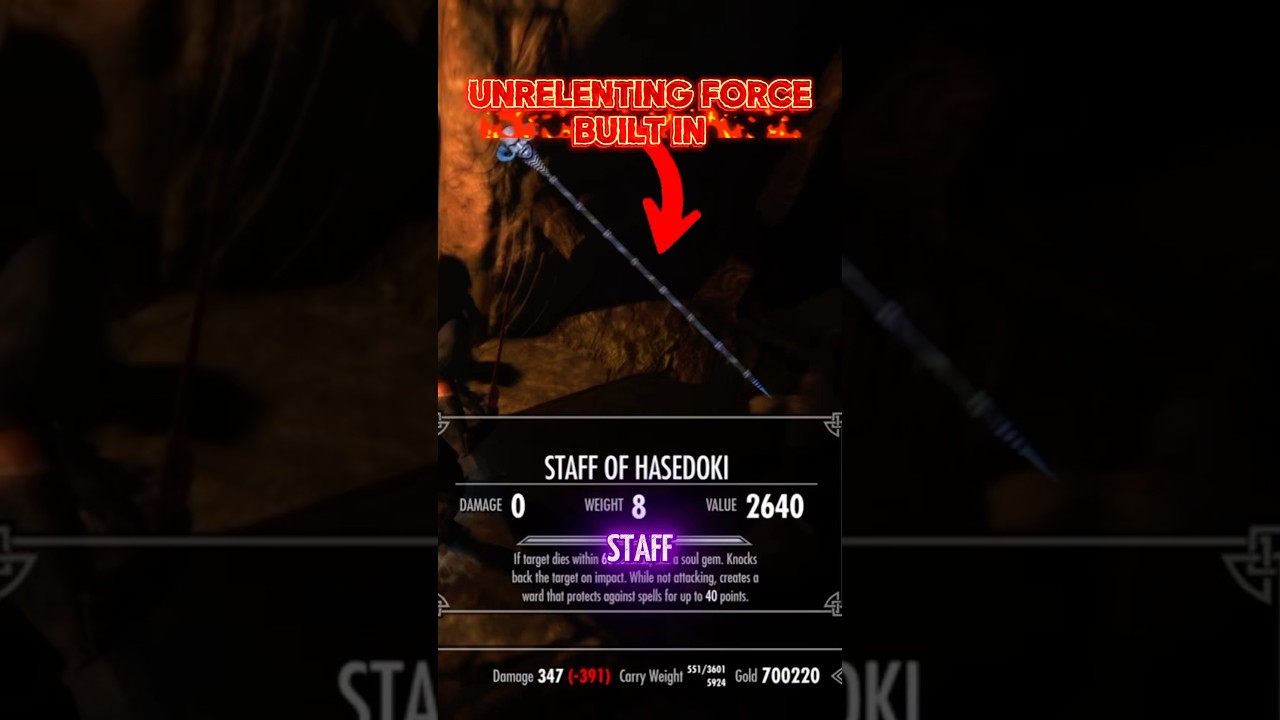 Посох, обладающий неумолимой силой, в Skyrim Anniversary