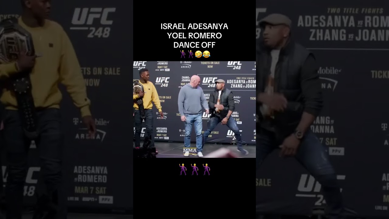 Israel Adesanya And yoel romero dance off #ufc #mma #dance #israeladesanya #funny #yoelromero #fyp