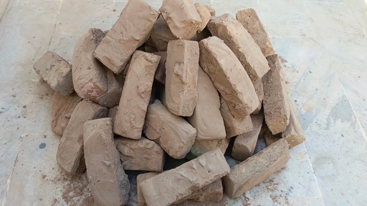Asmr.New video dair milk dirt mini bars shape dry crumbling in floor