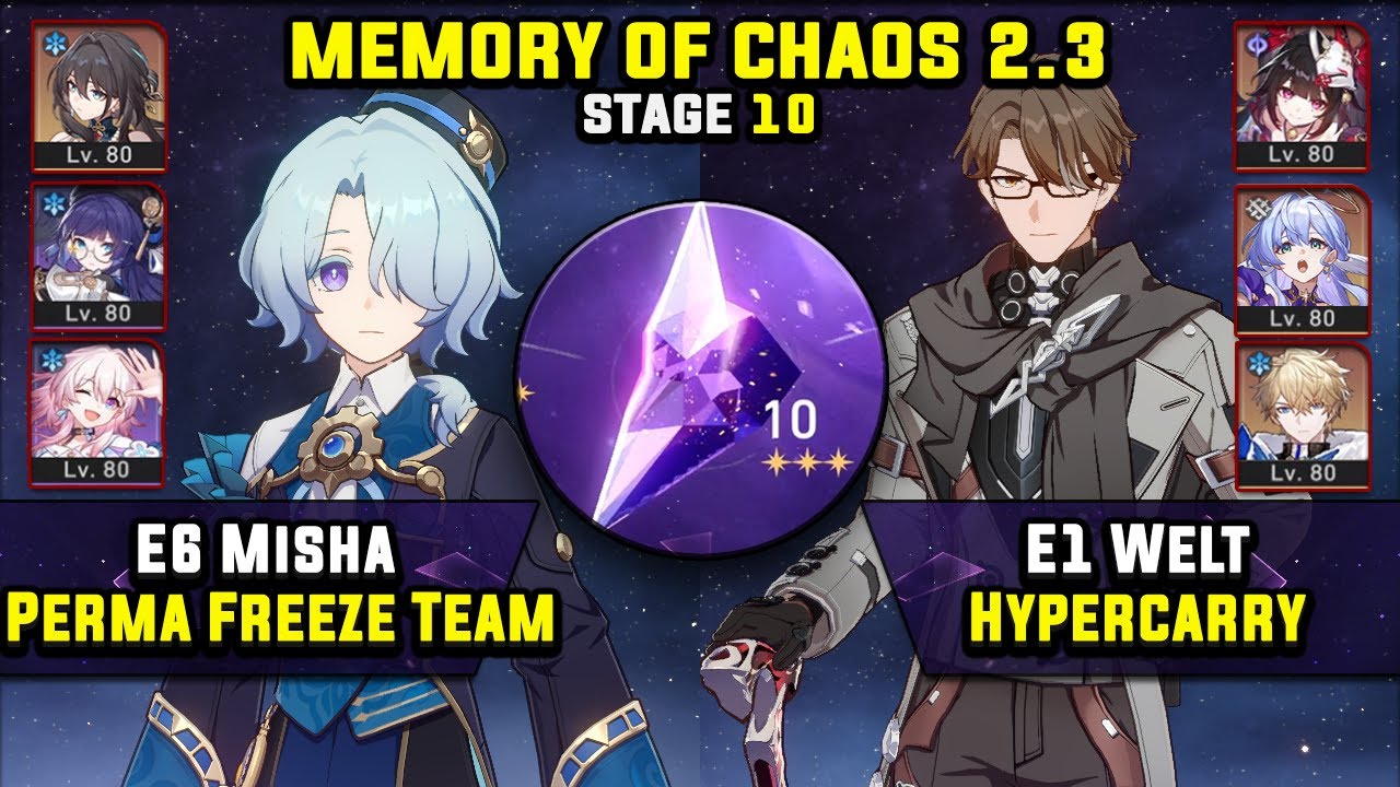 E6 Misha Hypercarry & E1 Welt Hypercarry - Memory Of Chaos 10 (3 Stars) Honkai Star Rail 2.3