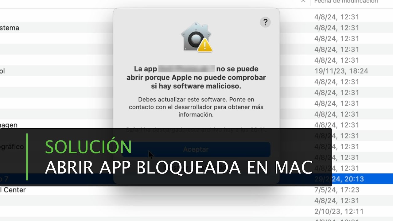 Soluci&oacute;n: La app no se puede abrir porque Apple no puede detectar si hay software malicioso