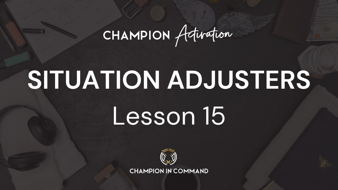 Situation Adjusters: How to Handle Whatever Comes Up (lesson 15)