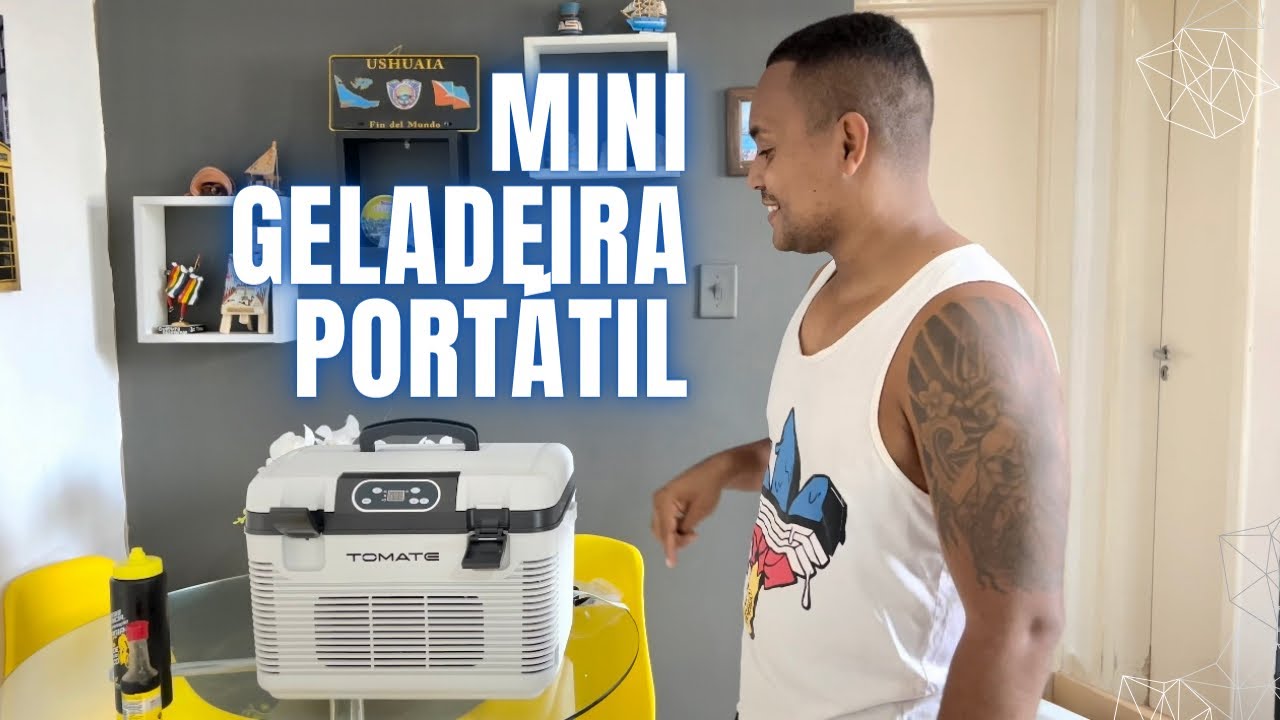 CHEGOU a mini geladeira port&aacute;til TOMATE 19L