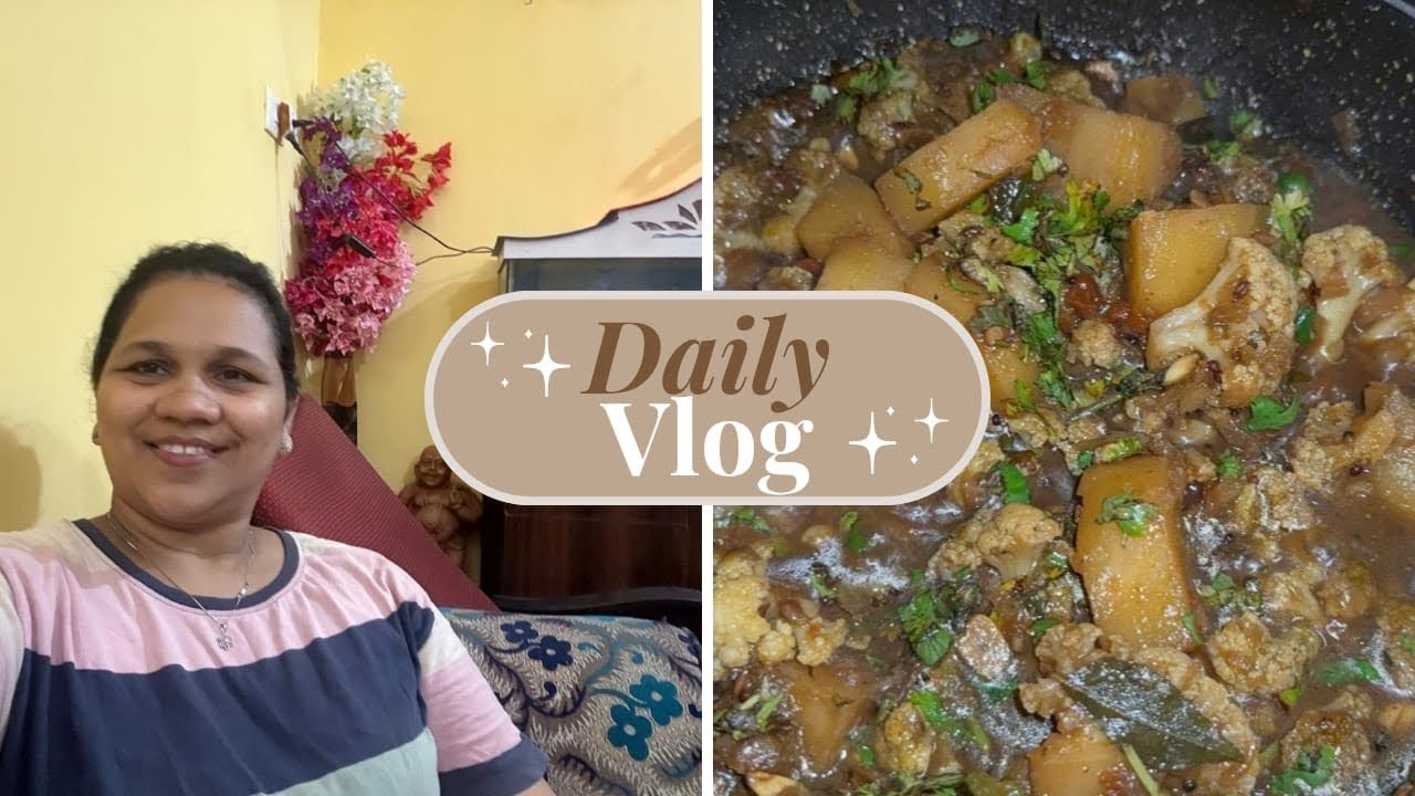 A Simple Day In My Life | Cooked Some Vegetable | Cauliflower Recipe | Konkani Vlog 
