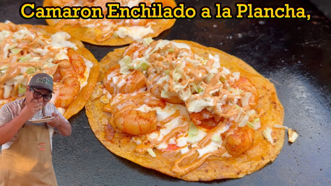 Tacos de Camarón Enchilado en la Plancha, Receta Fácil.