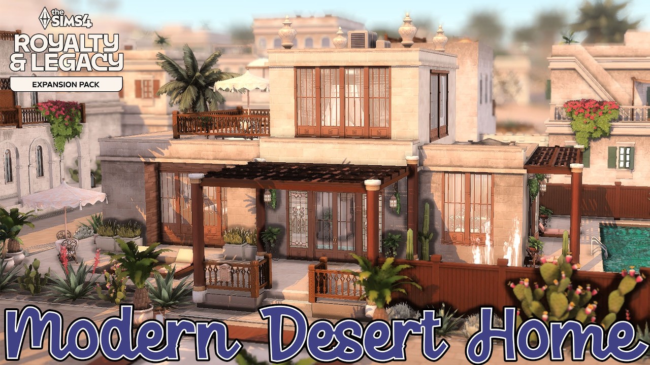 👑 Royalty & Legacy  |  Gorgeous Desert Home!  |  Sims 4 No CC Speed Build!