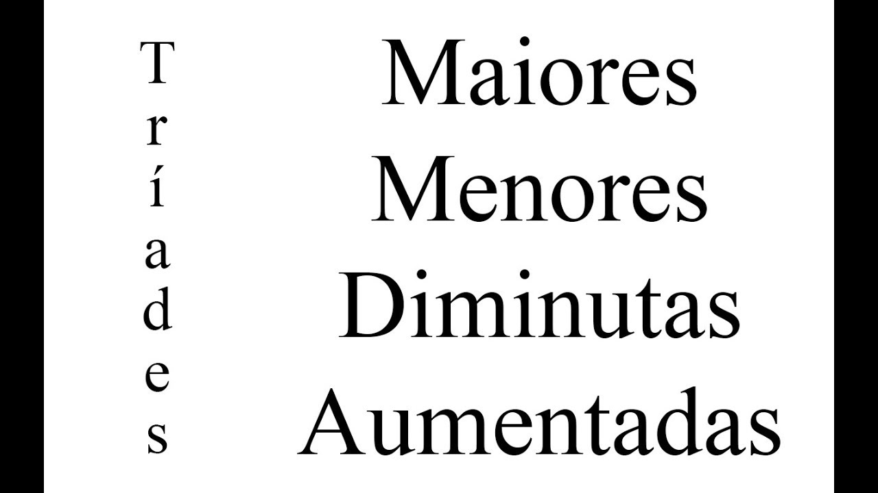 Triades Maiores, Menores, Diminutas, Aumentadas