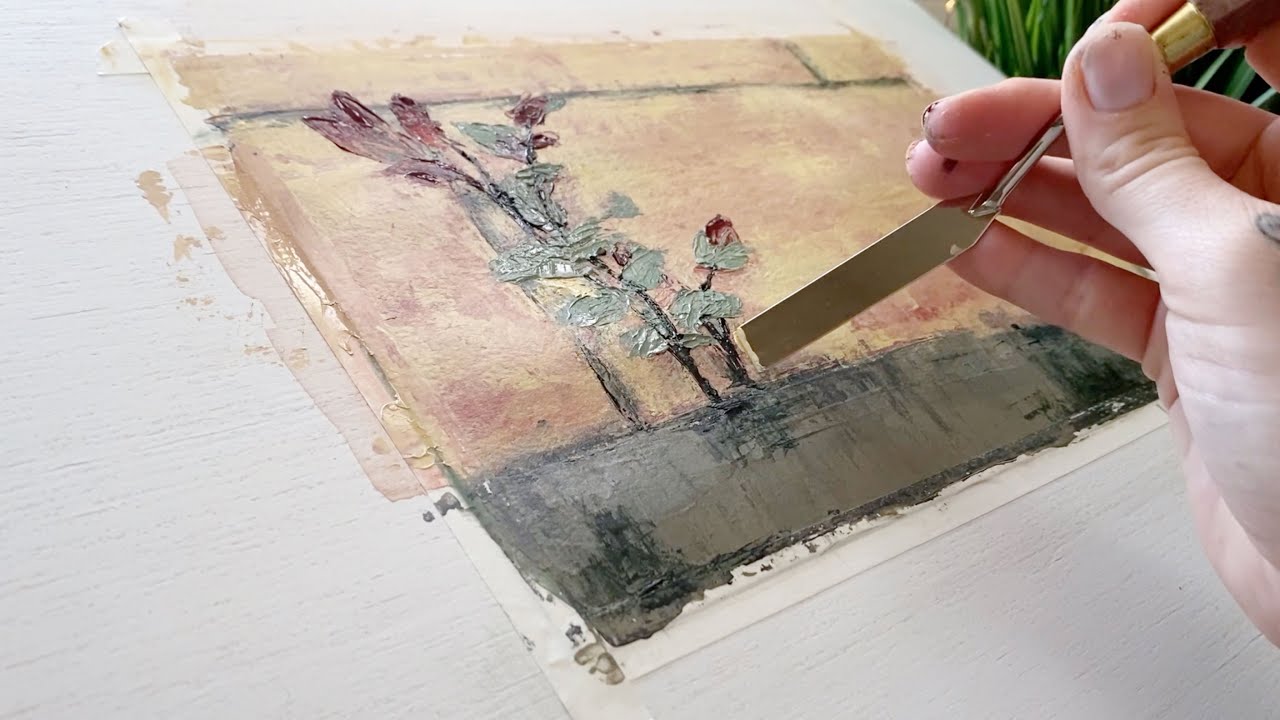 ASMR Palette Knife Painting | Inktober Day 20 | Sprout