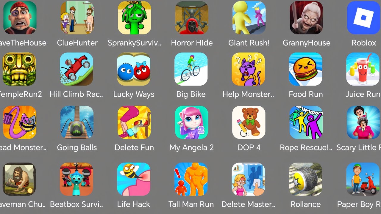 Spranky Survival,Roblox,Minecraft,Save The House,Going Ball,Scray Little Prankster,Juice Run
