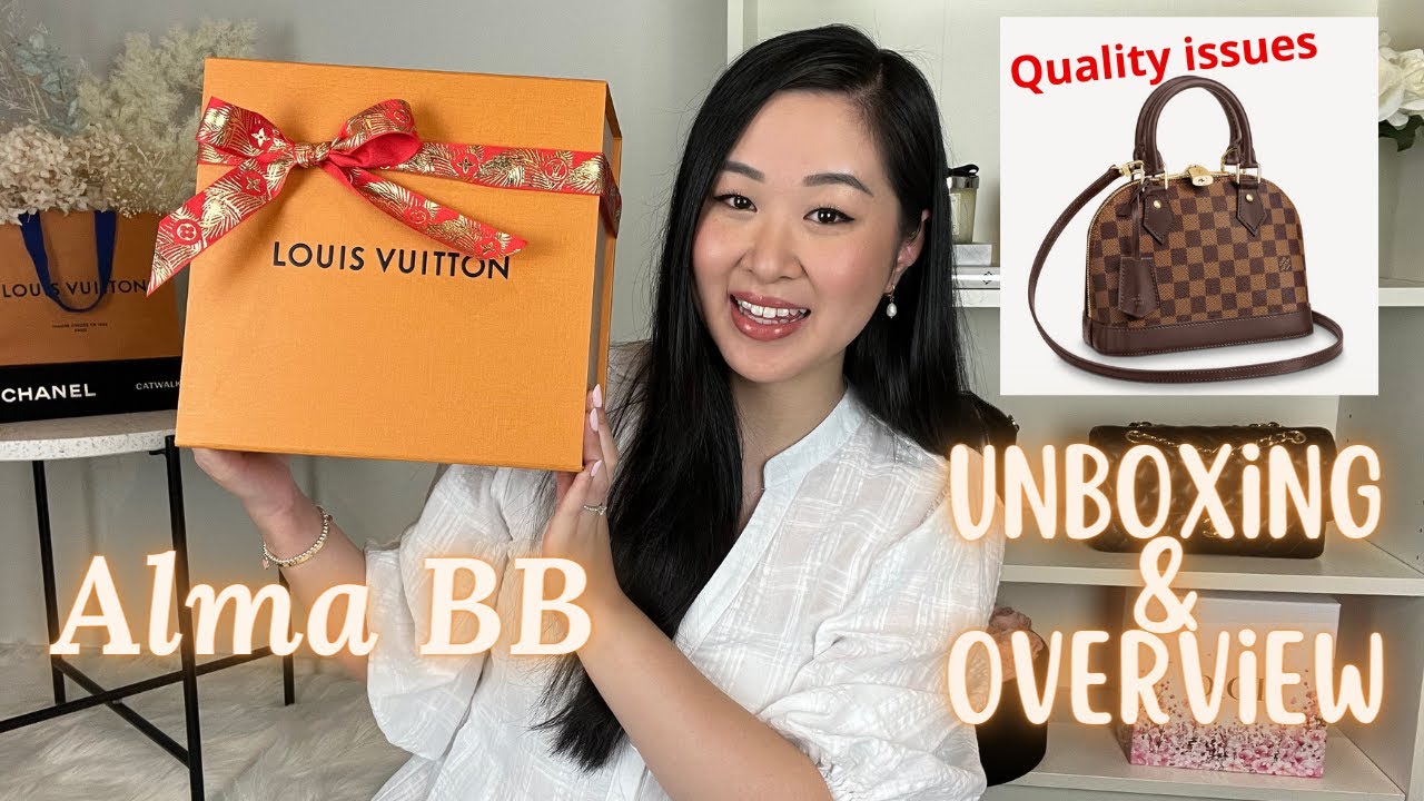 Распаковка Louis Vuitton Almba BB Damier Ebene 2022 | Первые впечатления, проблемы с качеством и ...