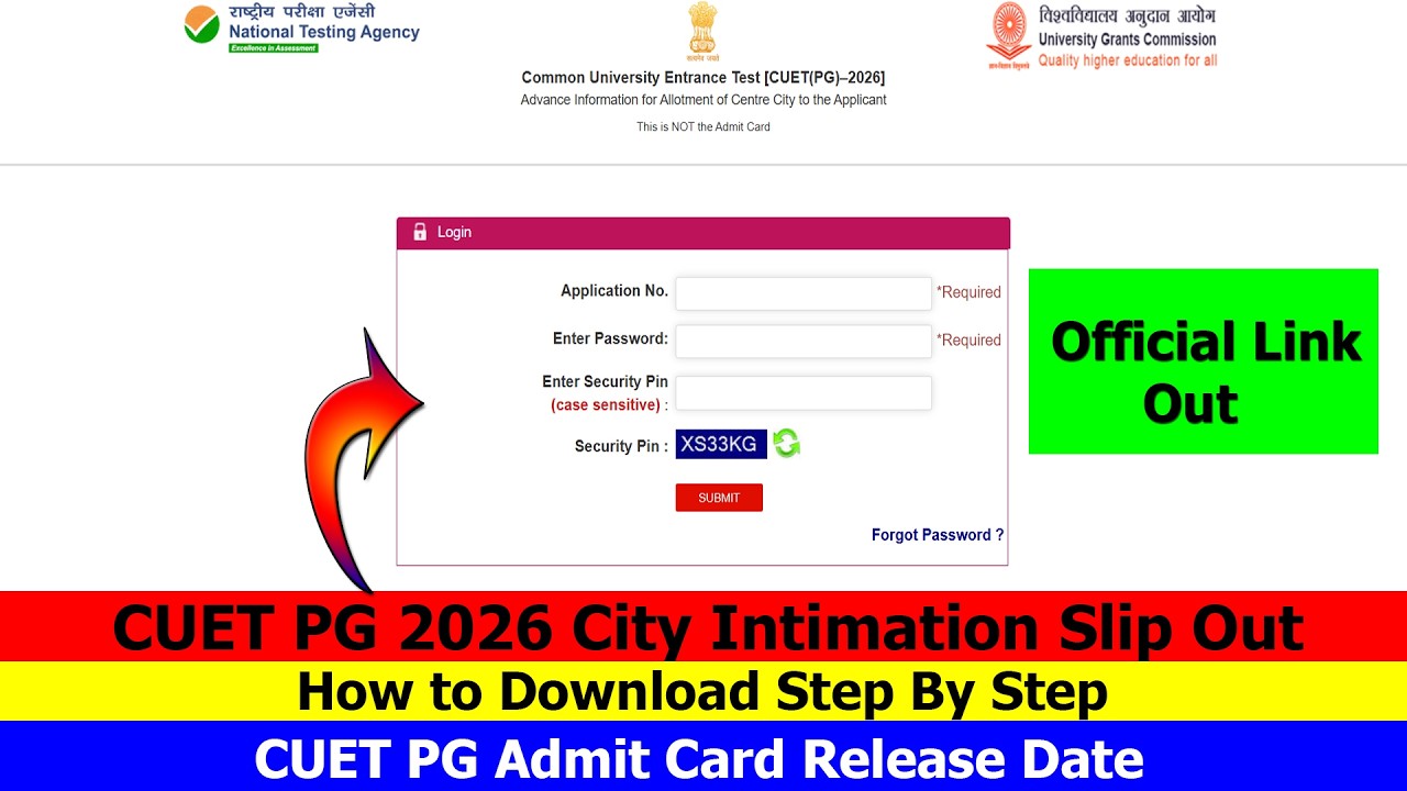 CUET PG 2026 Advance City intimation slip Out 🔥 | How to Download l Step by Step | Admit Card Update