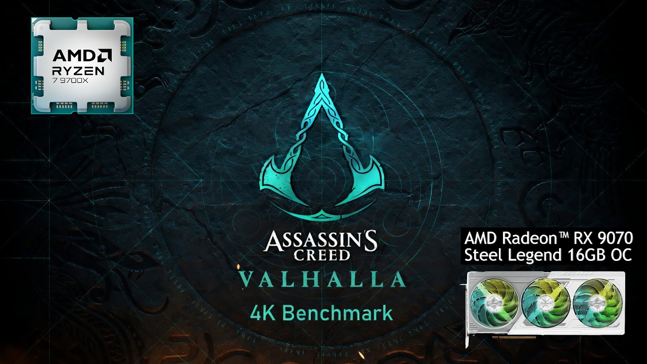 AMD Ryzen 7 9700X + RX 9070 (non-XT) - 4K  AC Valhalla Benchmark