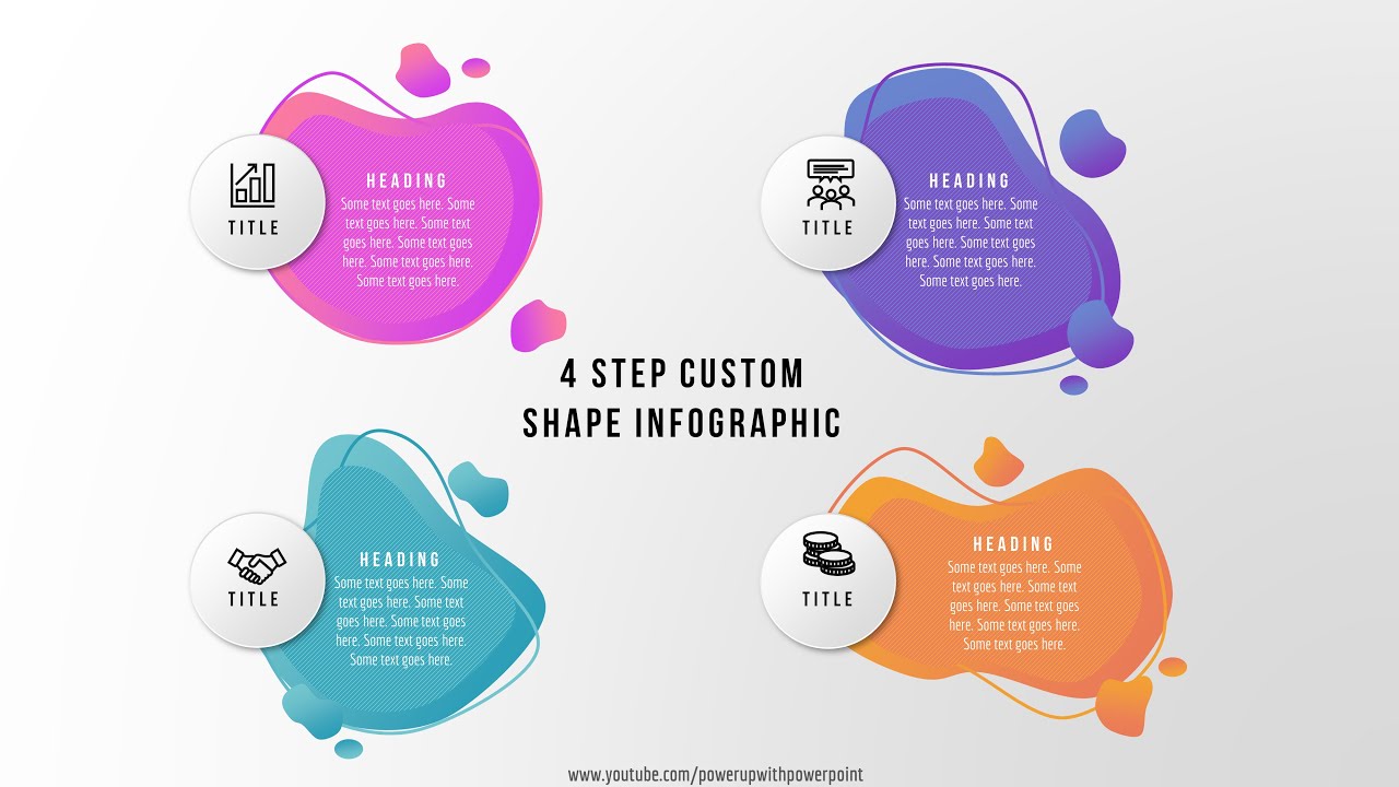 60.Create 4 Step custom shape Infographic|Powerpoint Infographics|Graphic design|Free Template