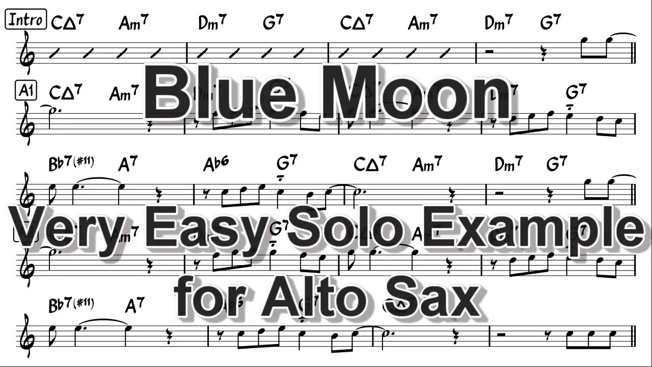 Blue Moon - Very Easy Solo Example for Alto Sax
