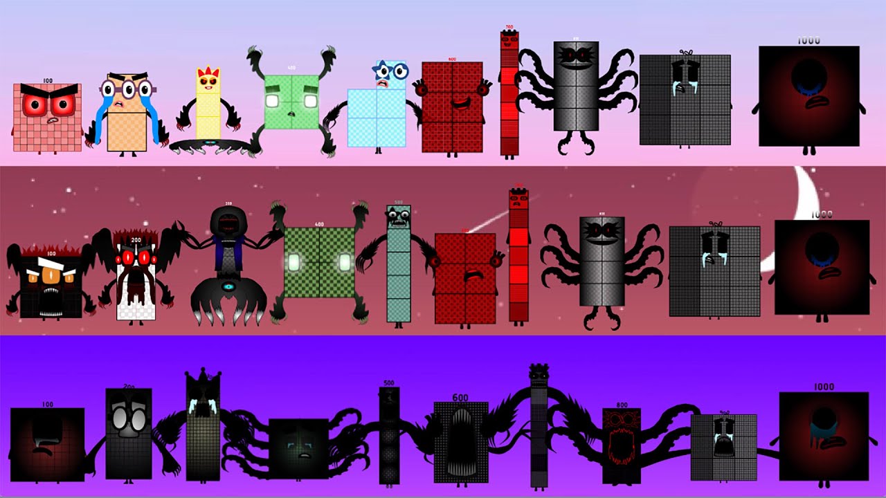 Uncannyblocks Band Different Nightmare! Creative Journey from (100-1000) Horror - Negative - Normal!
