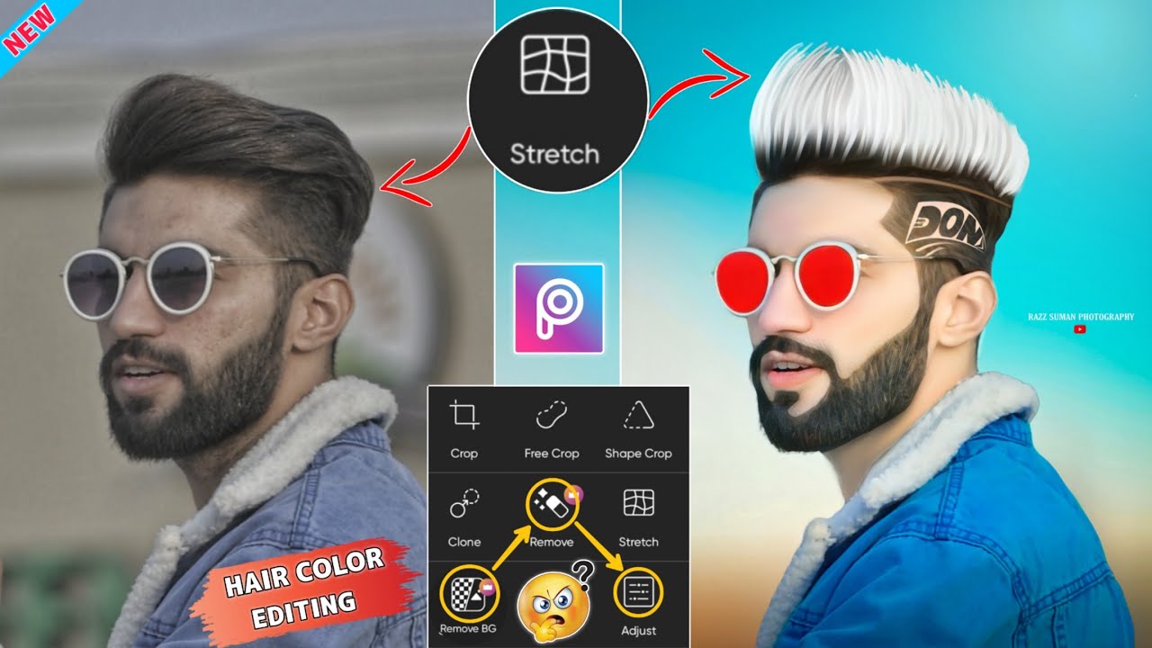 Picsart white hair color photo editing | Picsart new hairstyle editing | Face smooth editing picsart