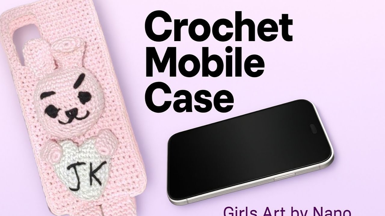 جراب تليفون كروشيه على شكل أرنب 🐰 | مستوحى من جونغكوك BTS 💜 | DIY Crochet Bunny Phone Case