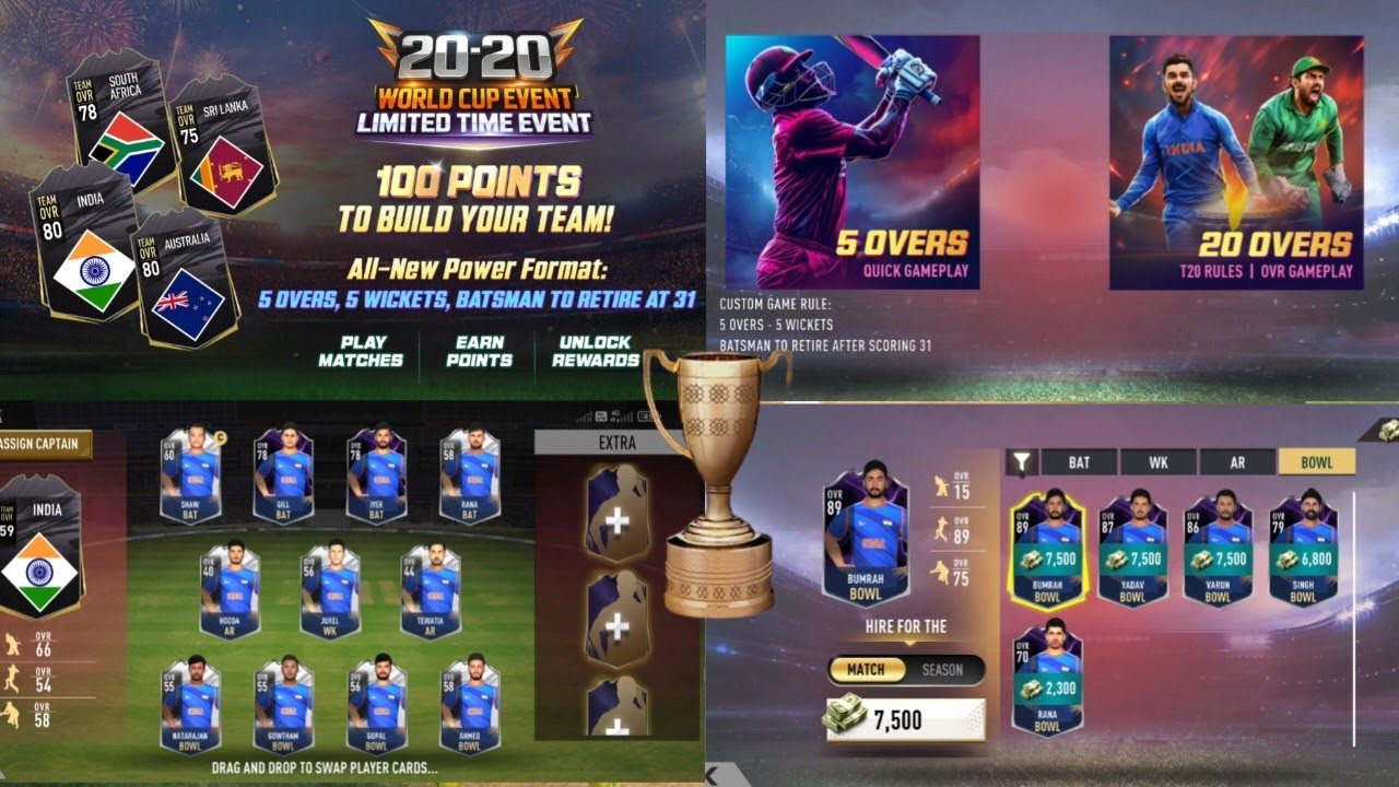 How to Play T20 World cup step by step in Real Cricket Swipe