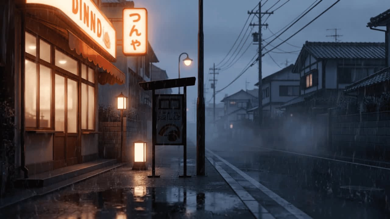 Japanese Night Ambience 🌧️ | Rain Sounds, Neon Lights, Cozy Streets