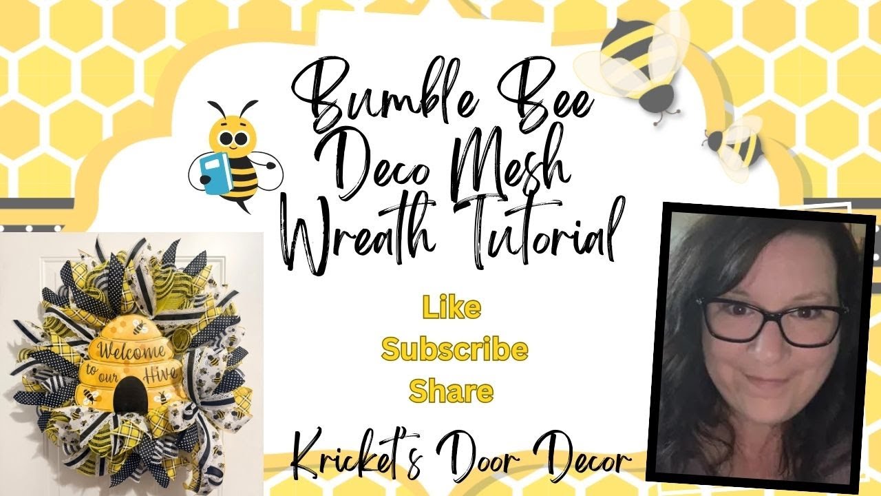 Spring Bumble Bee Deco Mesh Wreath Tutorial