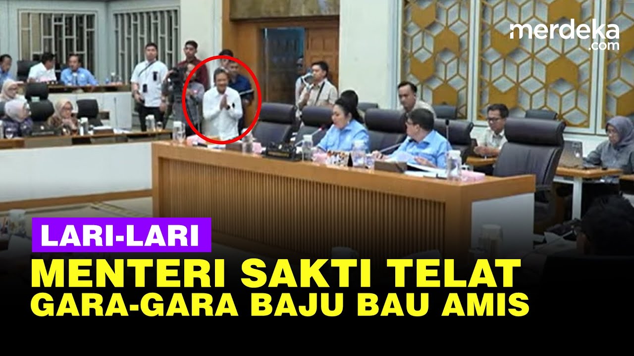 Momen Menteri Sakti Lari-lari Telat Rapat Bareng Titiek, Baju Bau Amis