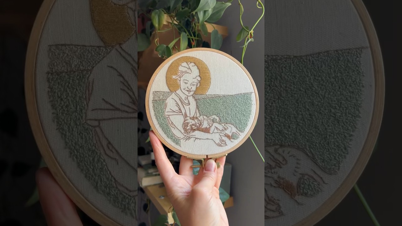 Angel And Her Demon | Modern Embroidery DIY Pattern by Hannah Lamar Studio