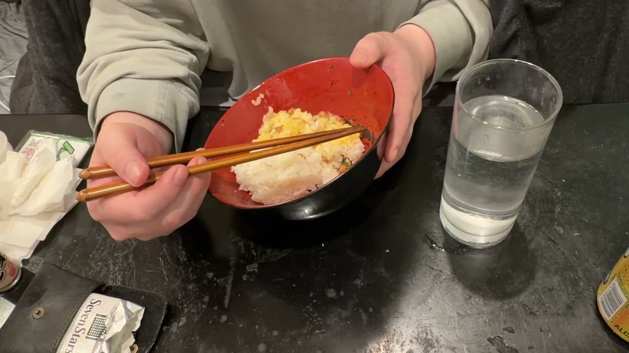 朝食 納豆卵かけご飯