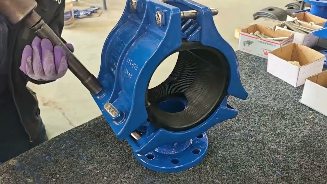 3 pieces collar with Flange Outlet DN60 to DN300