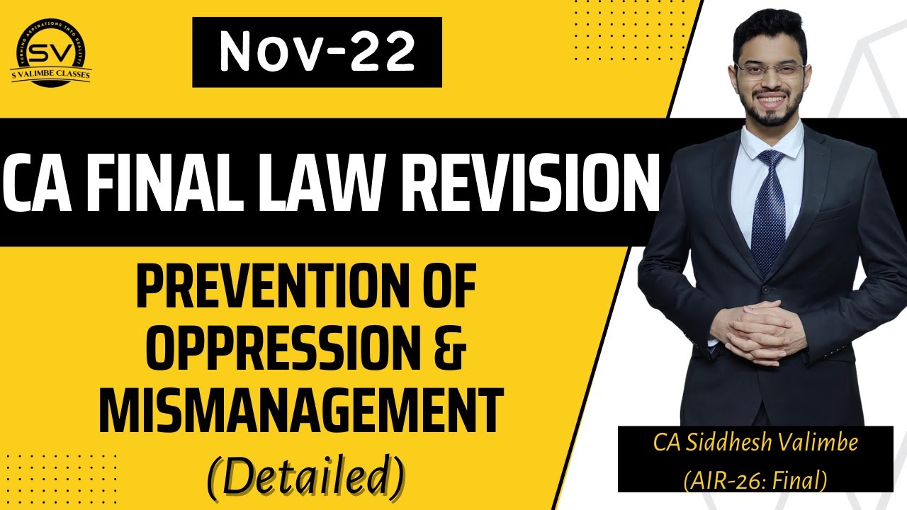 CA Final Law Quick Revision for Nov 22 | Prevention of Oppression & Mismanagement